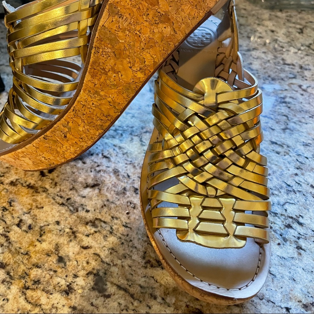 Tory Burch Gold leather sandals